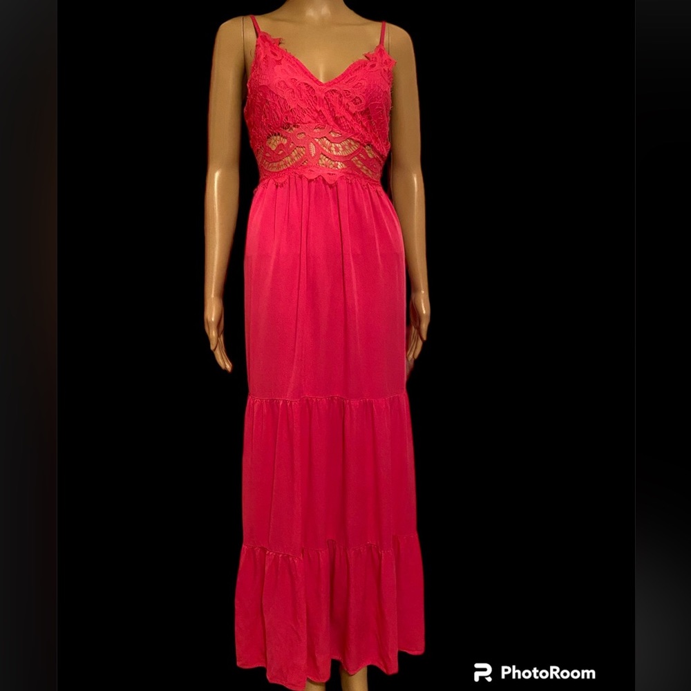 Shein hot pink maxi dress size large